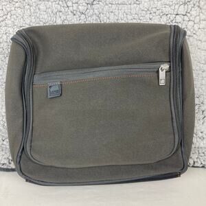 Lewis N Clark Toiletry Bag Gray Orange Trim Handle Travel Hang Mesh Pocket 9x9